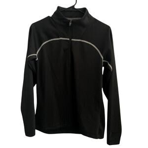Salomon Size M Womens 1/4 Zip Thermo Top Activewear Sweater Solid Black